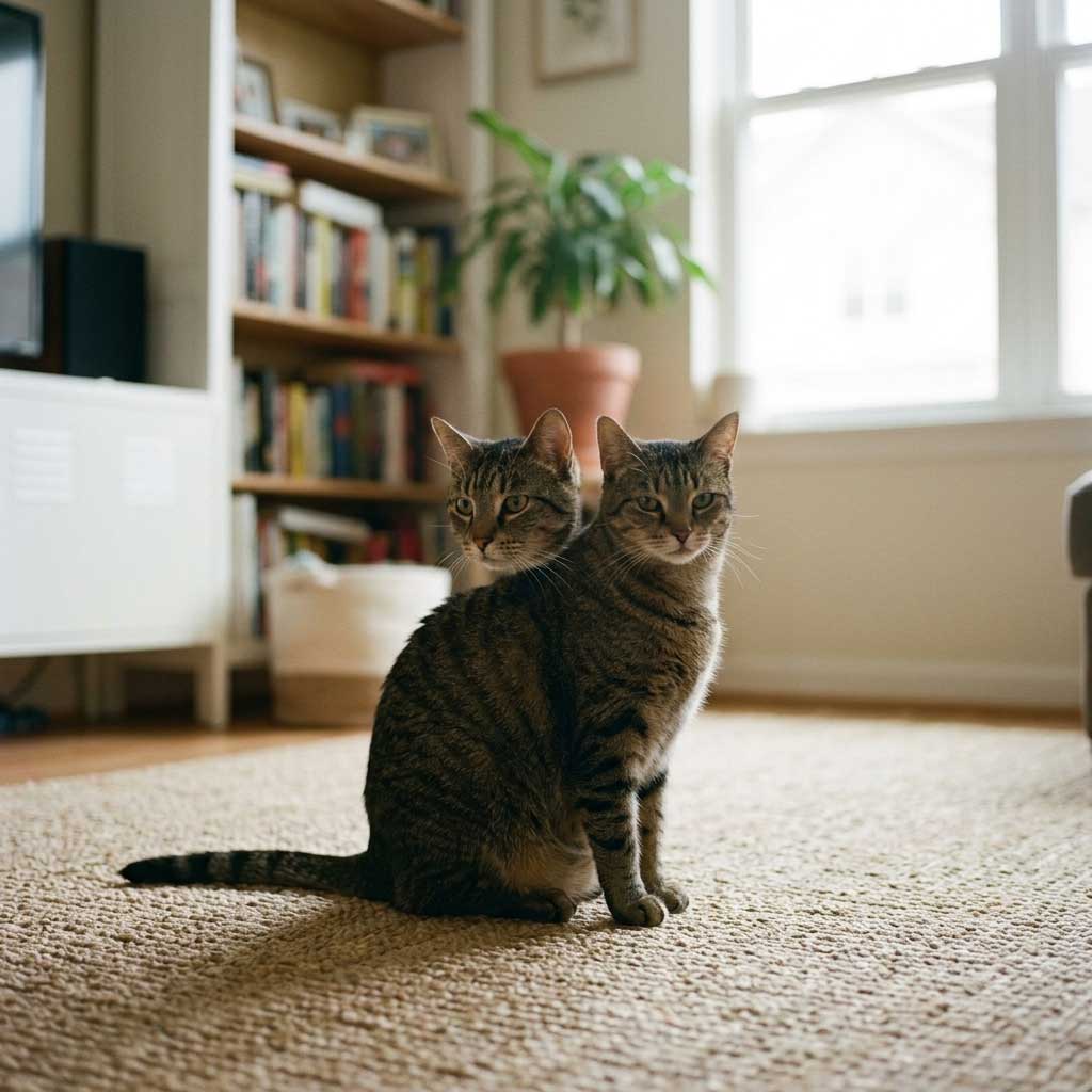 Bad example: photo taken too far away to see cat chin details