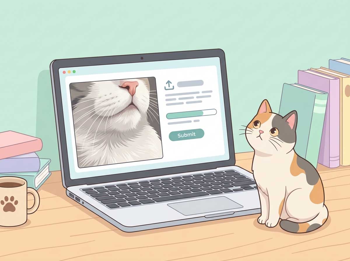 Upload a photo of your cat's chin to PawCheck for AI acne analysis