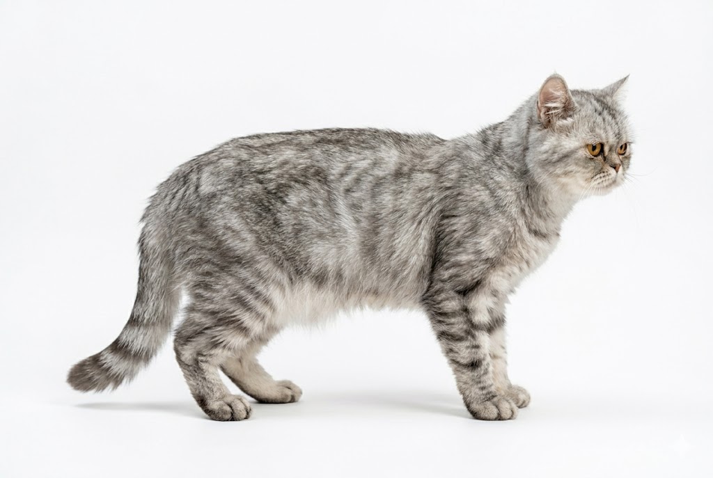 Cat with BCS 4-5 ideal weight showing proper waist definition and healthy proportions