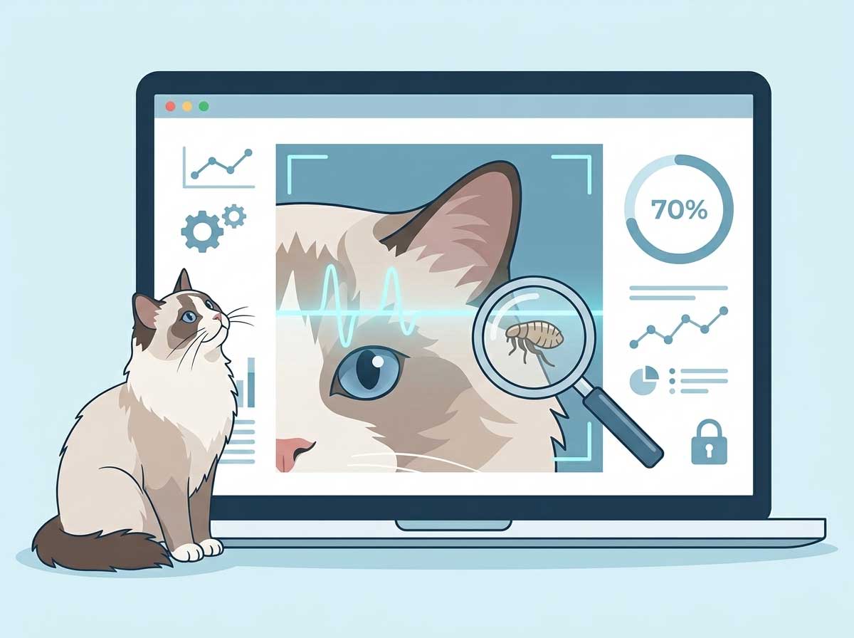 AI identifying bug or parasite found on cat