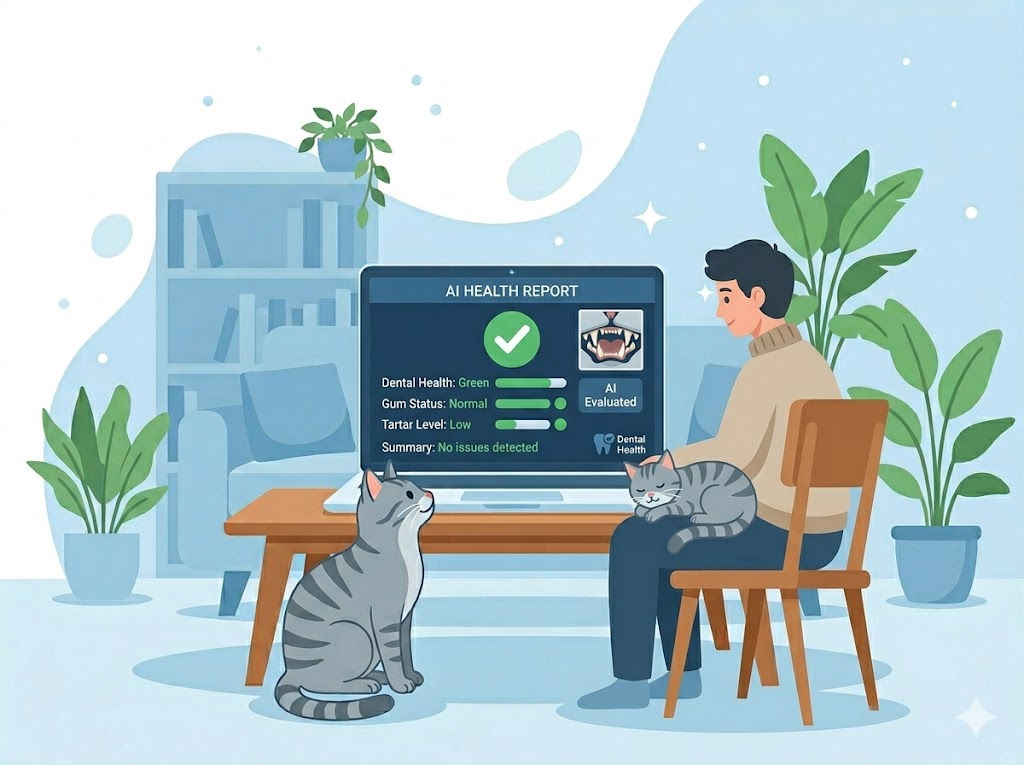 Detailed AI health report for cat dental analysis