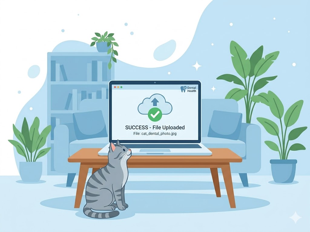 Upload a cat teeth photo to PawCheck for AI dental analysis