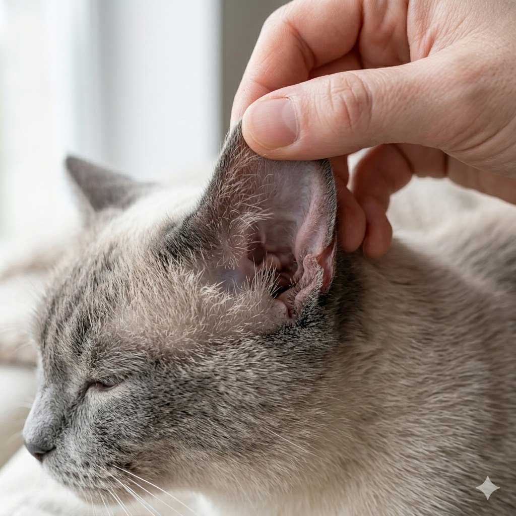 Good example: clear photo showing inside of cat ear canal