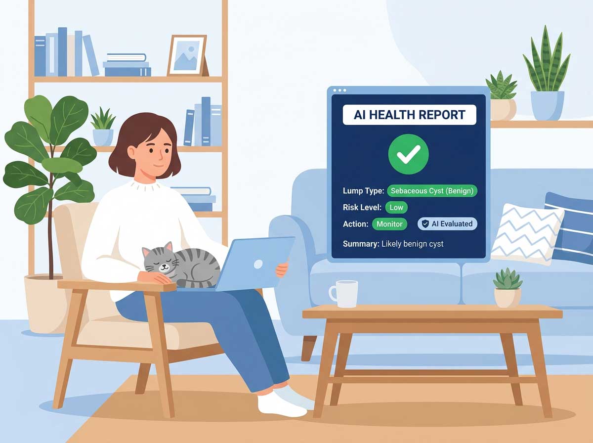 Detailed AI health report for cat lump analysis