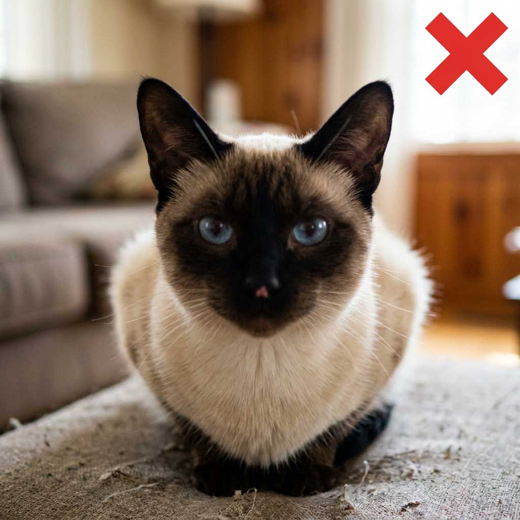 Bad example: photo taken too far away to see cat nose details