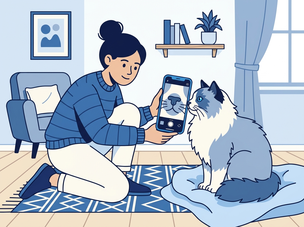 Upload a cat nose photo to PawCheck for AI analysis