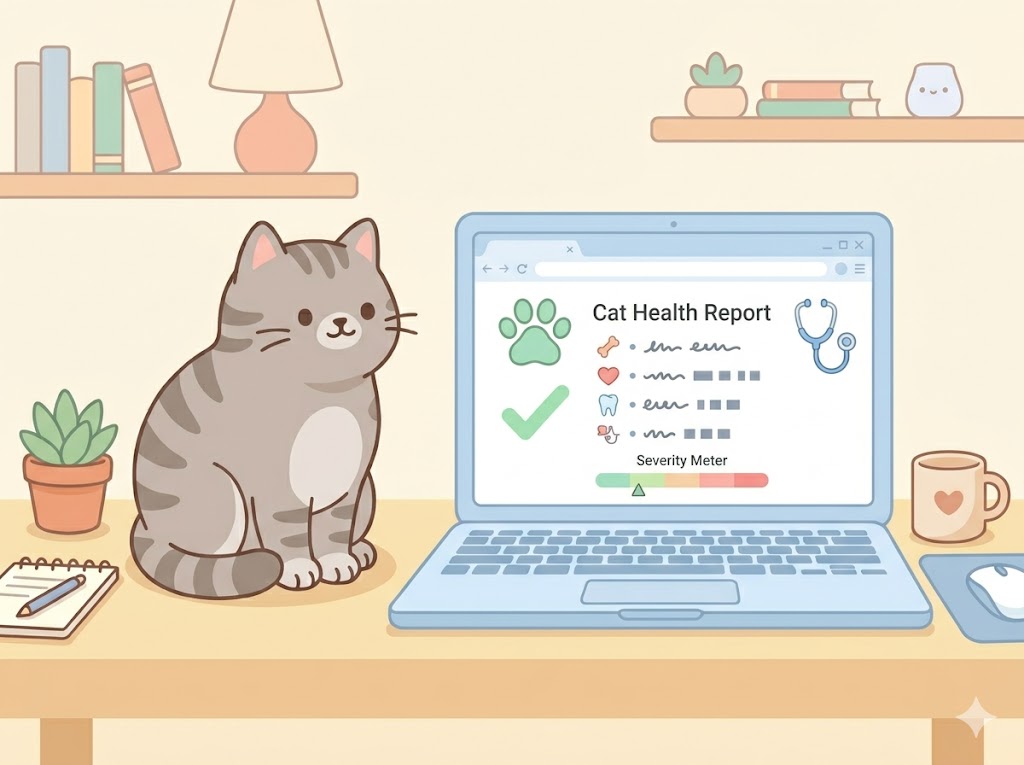 Detailed AI health report for cat paw analysis