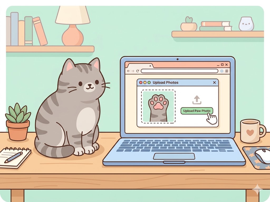Upload a photo of your cat's paw to PawCheck for AI analysis