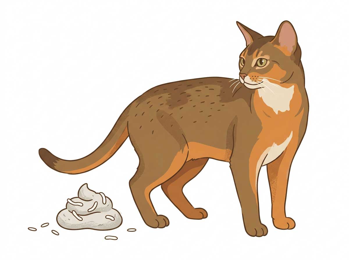 White and pale cat poop indicating possible liver or pancreatic issues