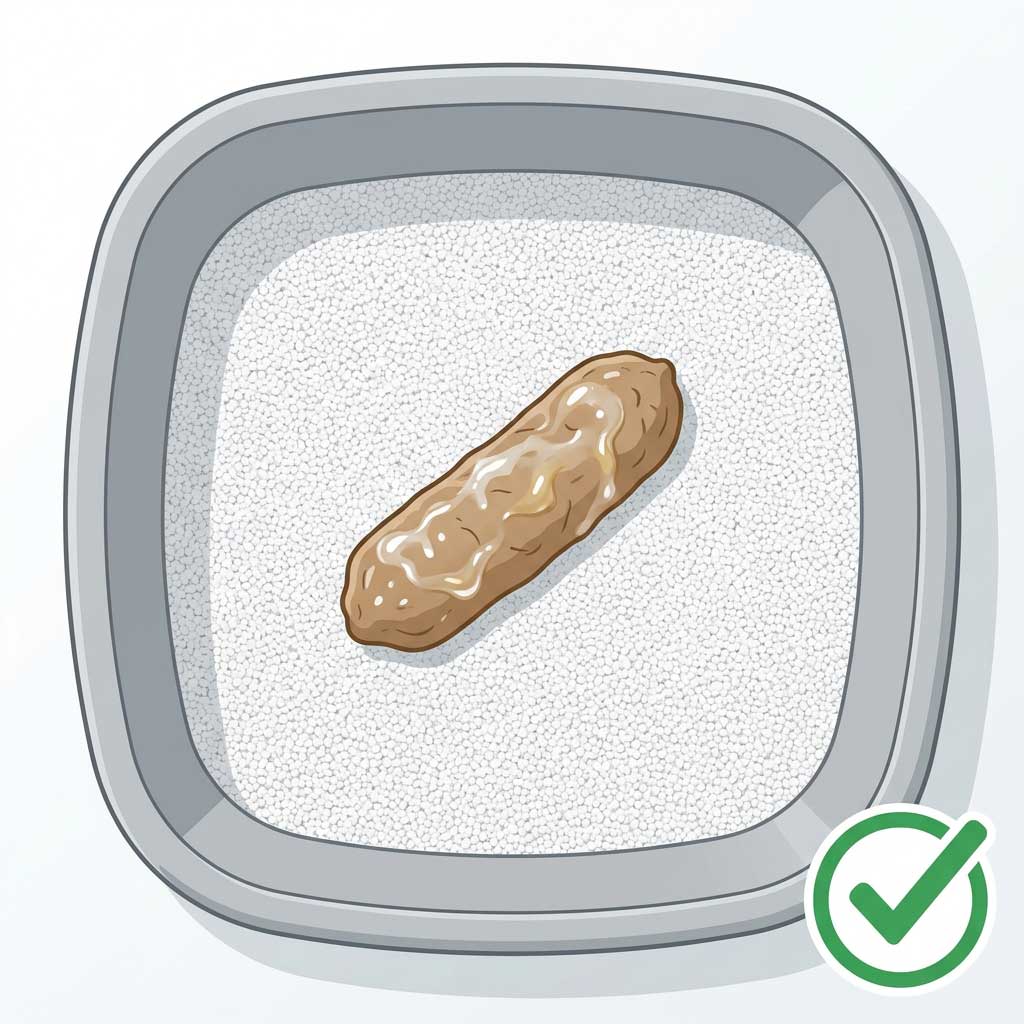 Good example: well-lit photo showing full cat stool with visible details