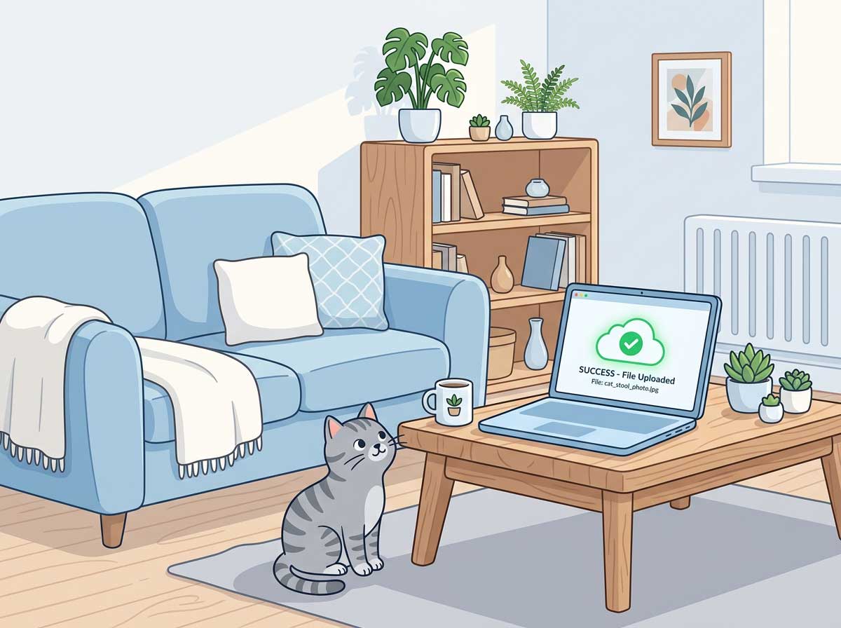 Upload a cat poop photo to PawCheck for AI stool analysis