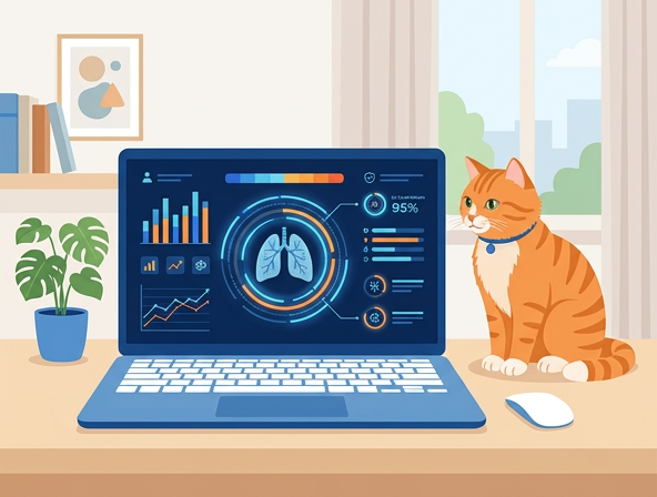 AI analyzing cat vomit photo for health conditions