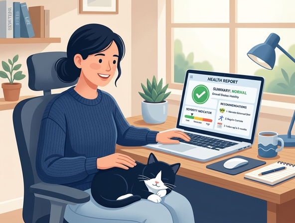 Detailed AI health report for cat vomiting analysis