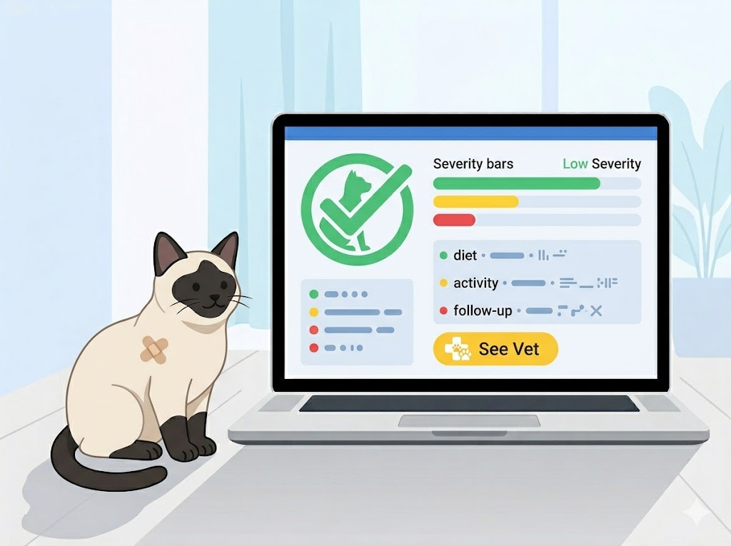 Detailed AI health report for cat wound analysis