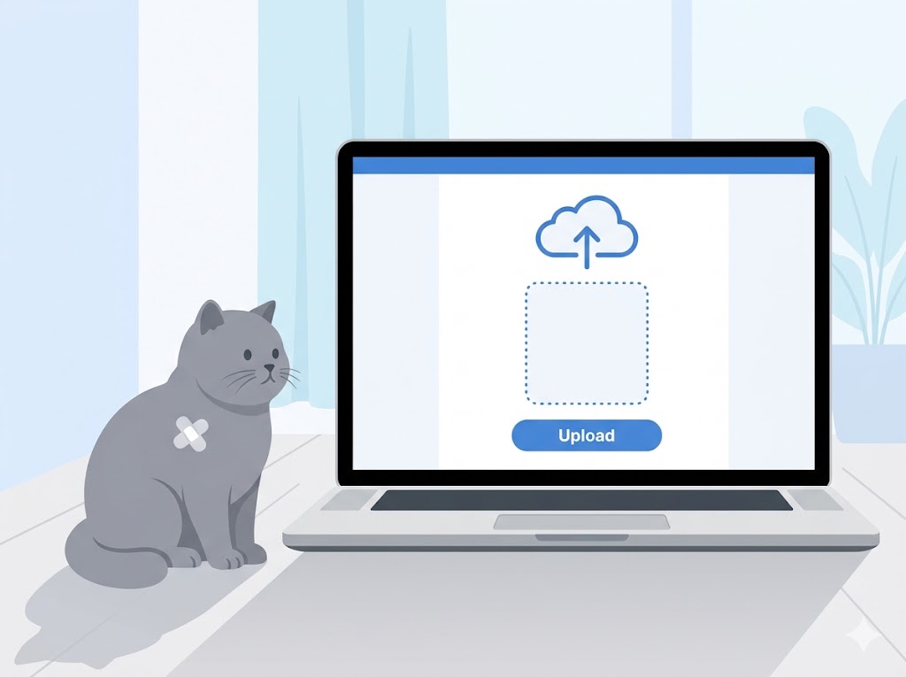 Upload a photo of your cat's wound to PawCheck for AI analysis