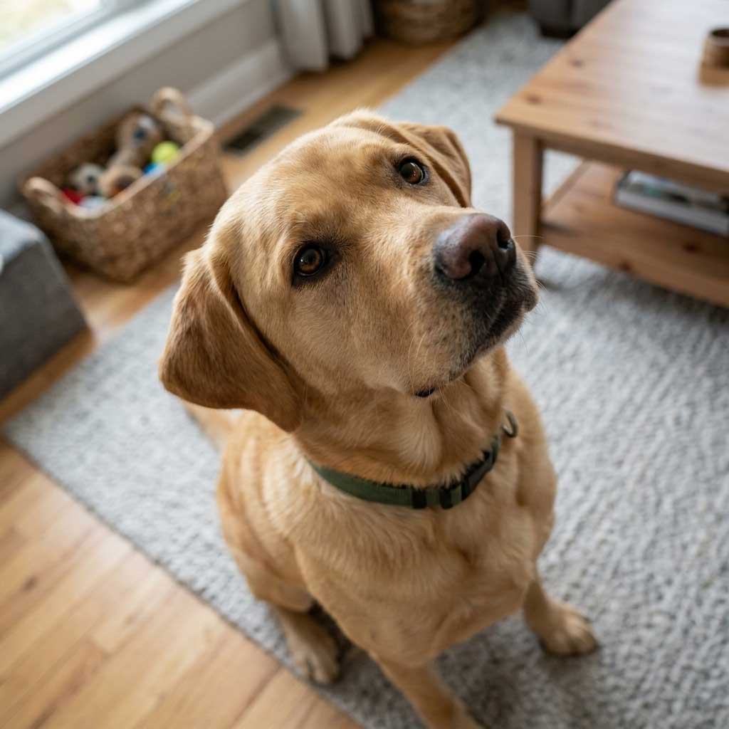 Bad example: photo taken from wrong angle obscuring body shape assessment