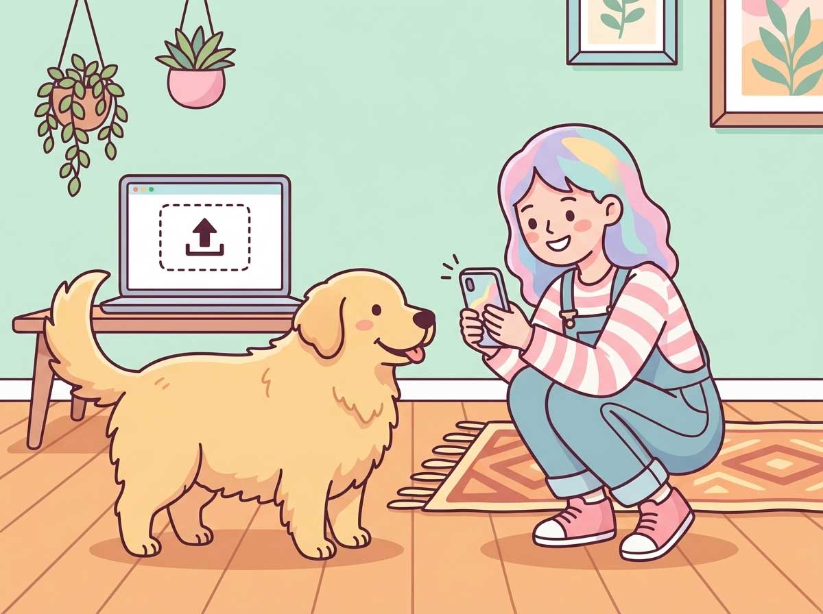 Upload side view and top-down photos of your dog for AI body condition score assessment