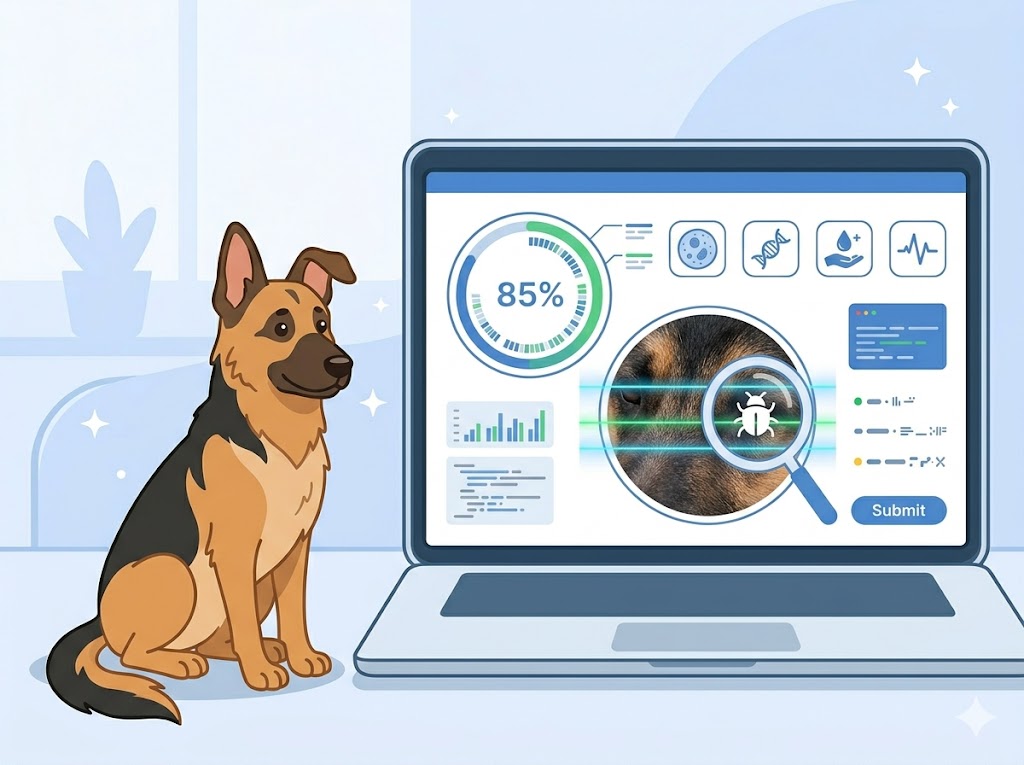 AI identifying bug or parasite found on dog