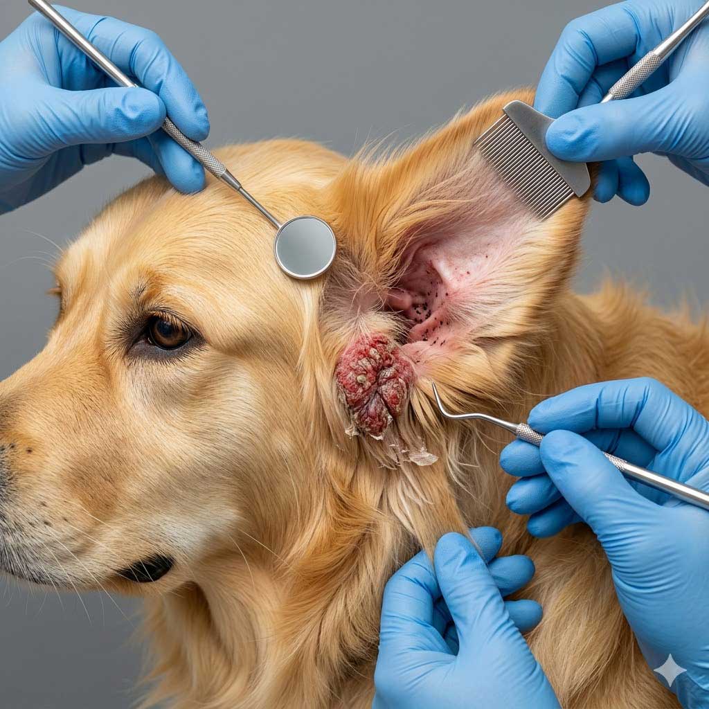 Good example: clear photo showing inside of dog ear canal