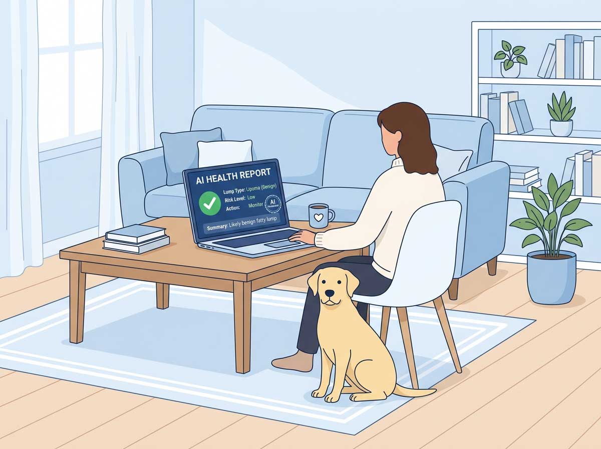 Detailed AI health report for dog lump analysis