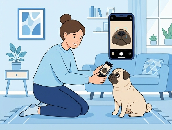 Upload a dog nose photo to PawCheck for AI analysis