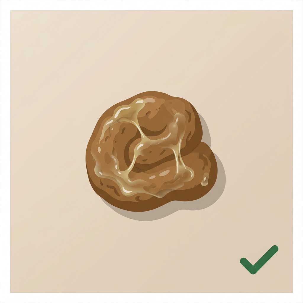 Good example: well-lit photo showing full dog stool with visible details