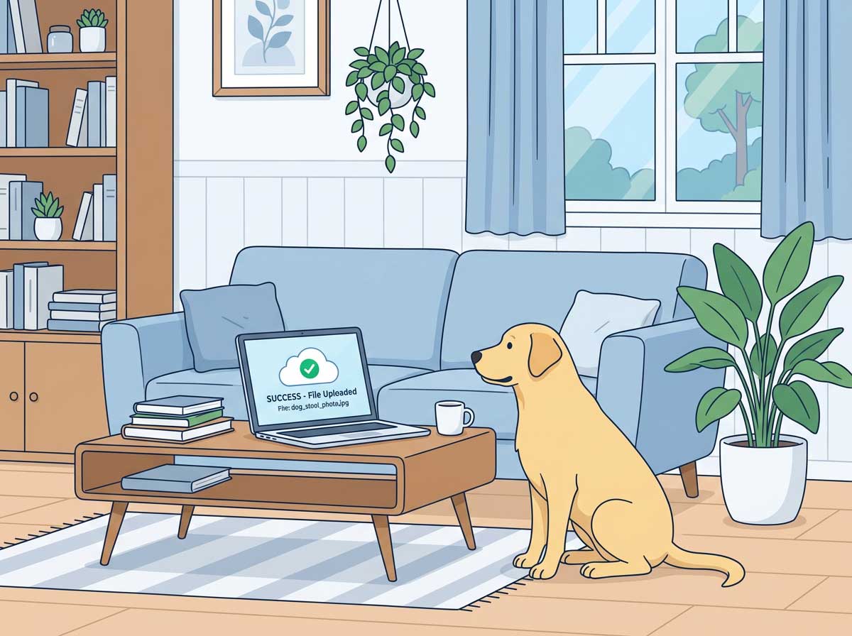 Upload a dog poop photo to PawCheck for AI stool analysis