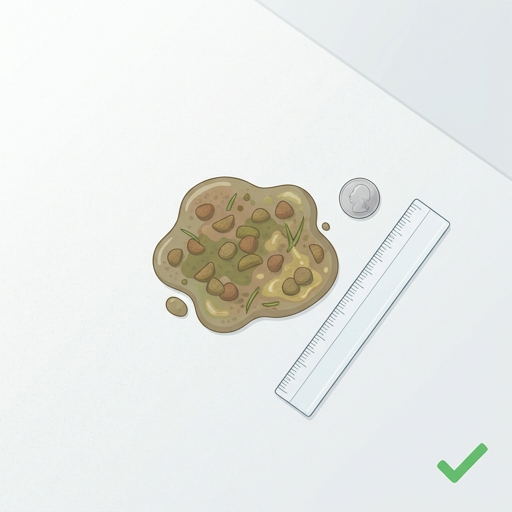 Good example: clear well-lit photo of dog vomit showing color and texture