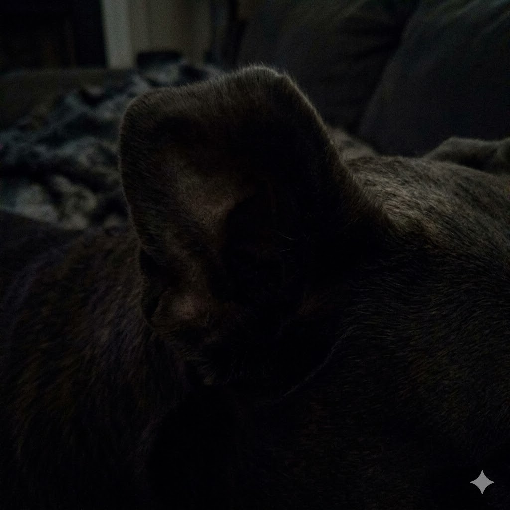 Bad example: too dark to see inside ear