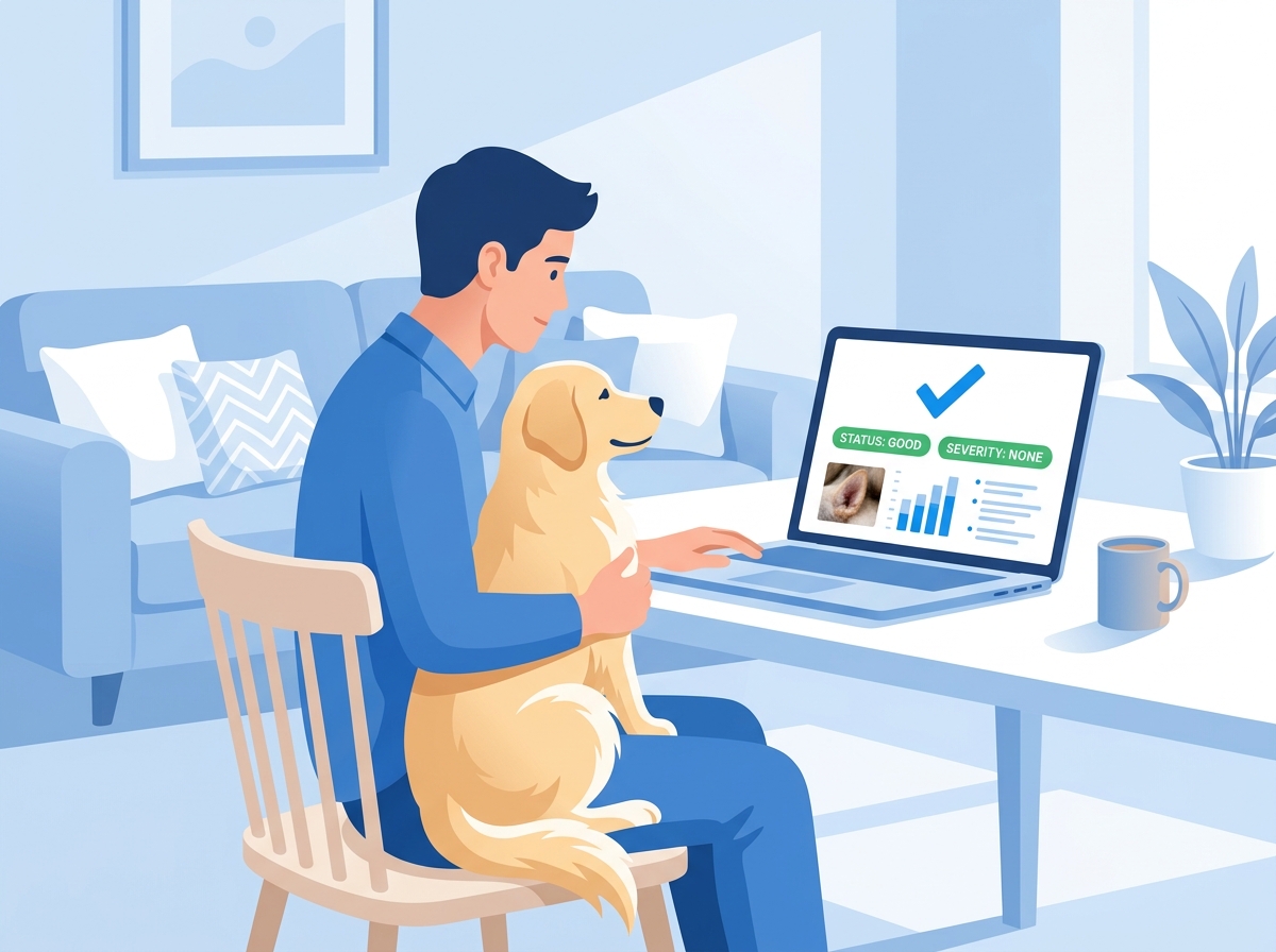 Detailed AI pet ear health report with diagnosis and recommendations