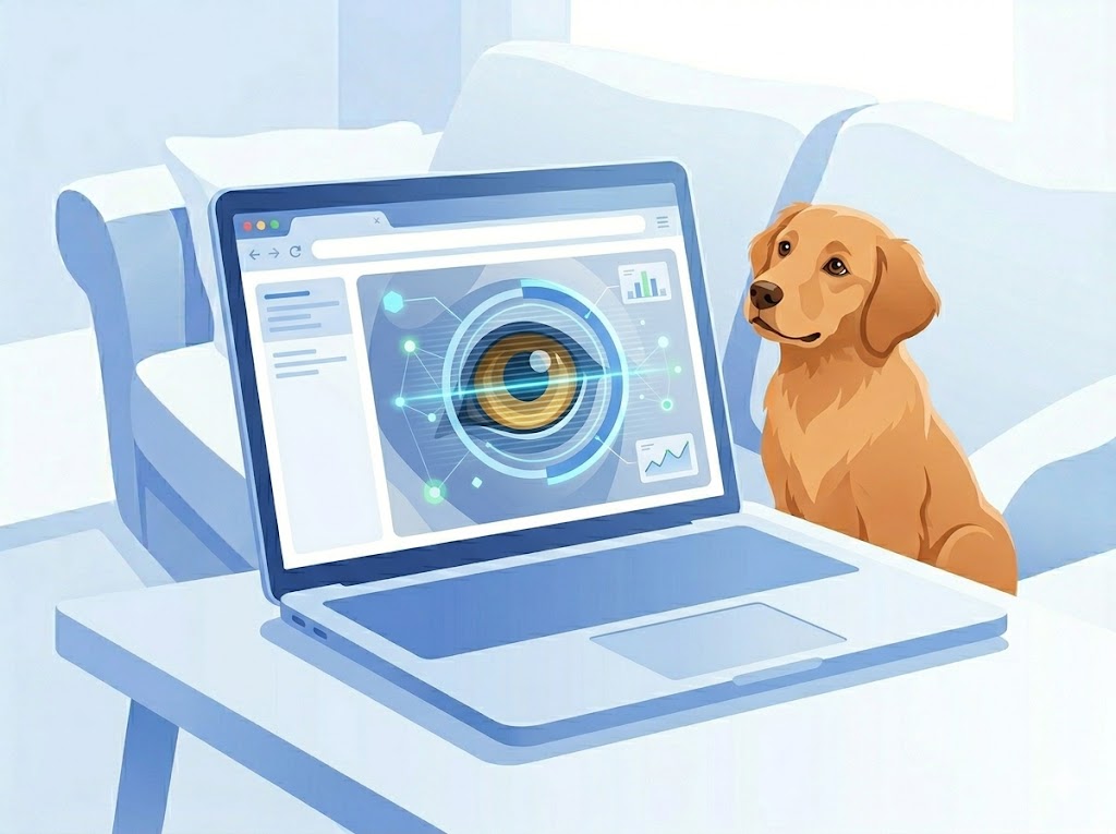 AI analyzing pet eye photo for infections and diseases