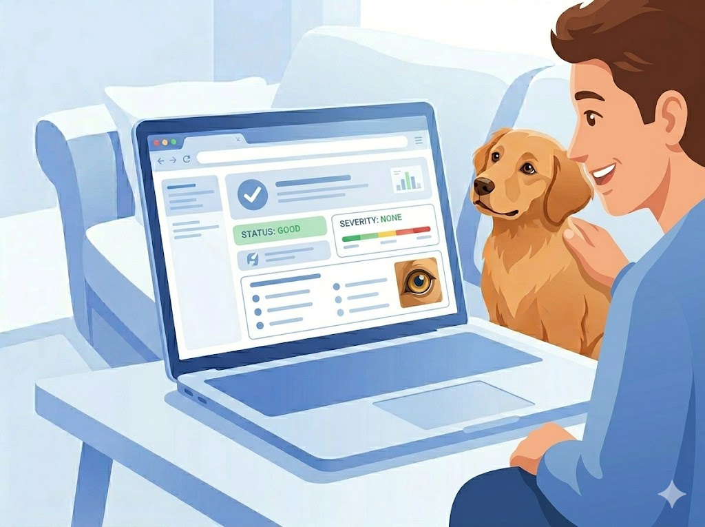 Detailed AI pet health report with diagnosis and recommendations